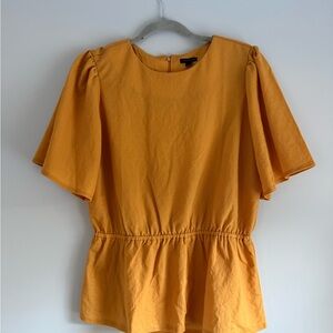 Ann Taylor Golden Yellow Peplum Blouse